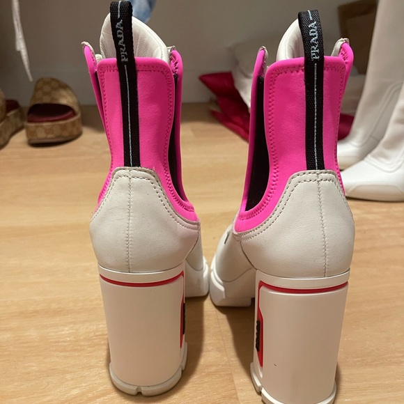 prada neon boots